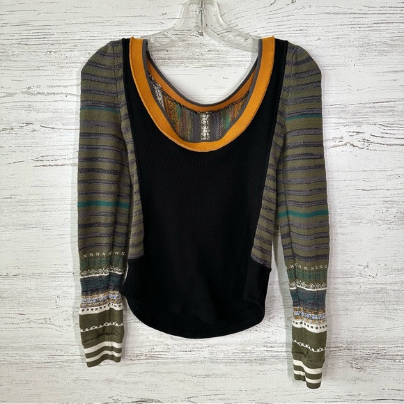 FREE PEOPLE Sweet Gal Thermal Knit Scoop Neck Sweater Top XS - Picture 11 of 13